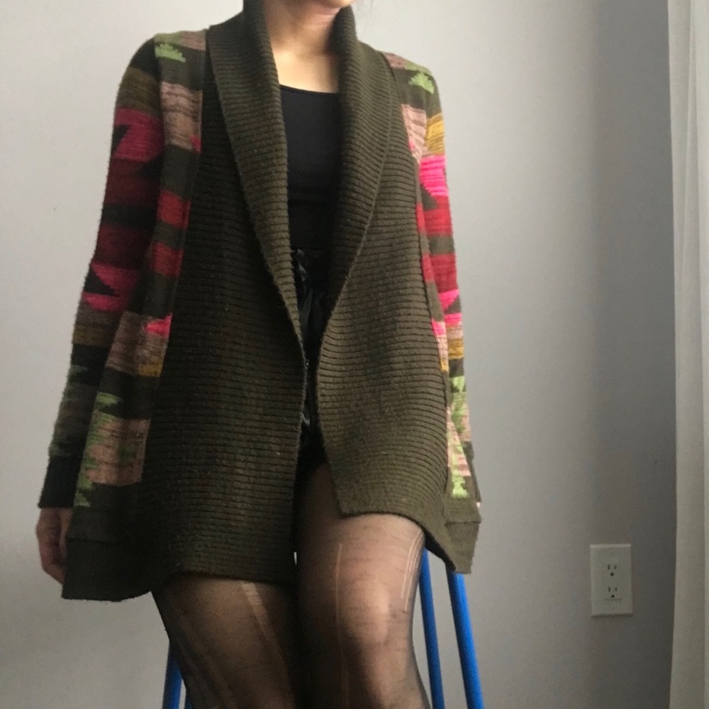Pacsun Colorful Aztec Winter Cardigan